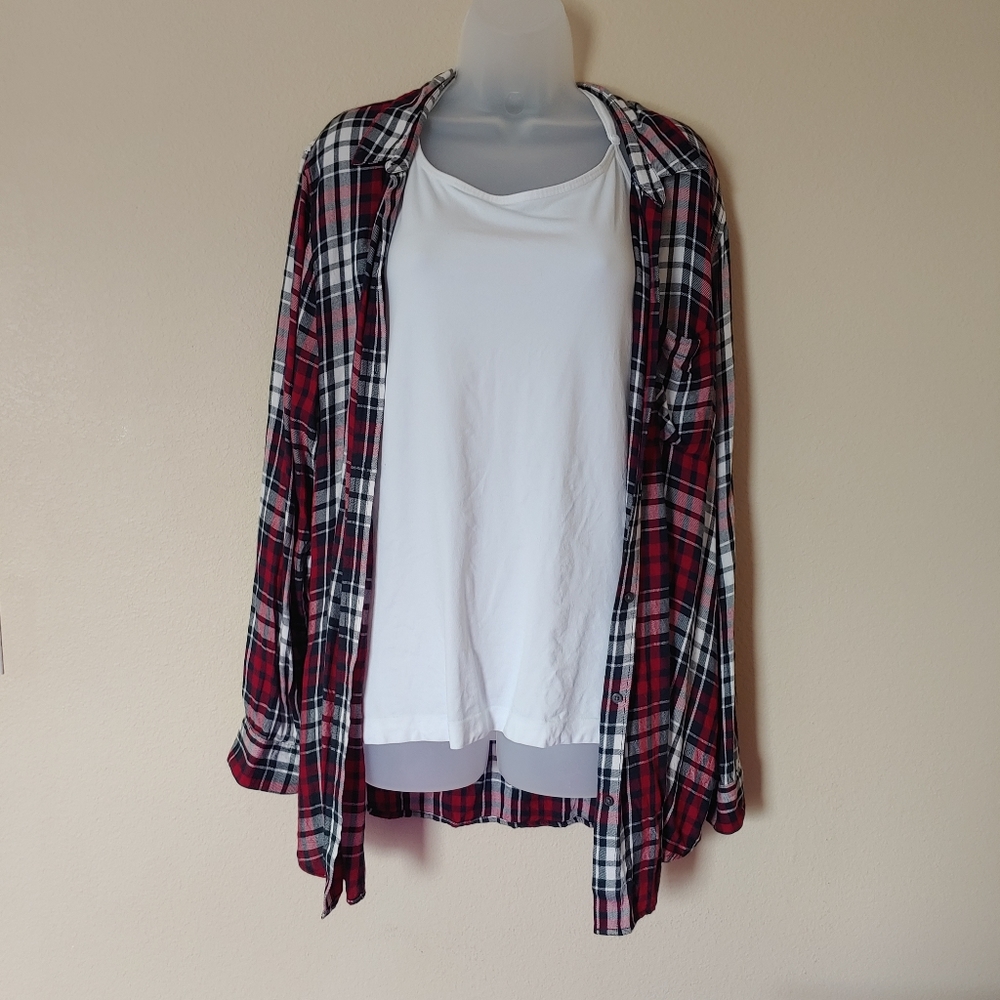 Boyfriend Fit Button-Up Tunic